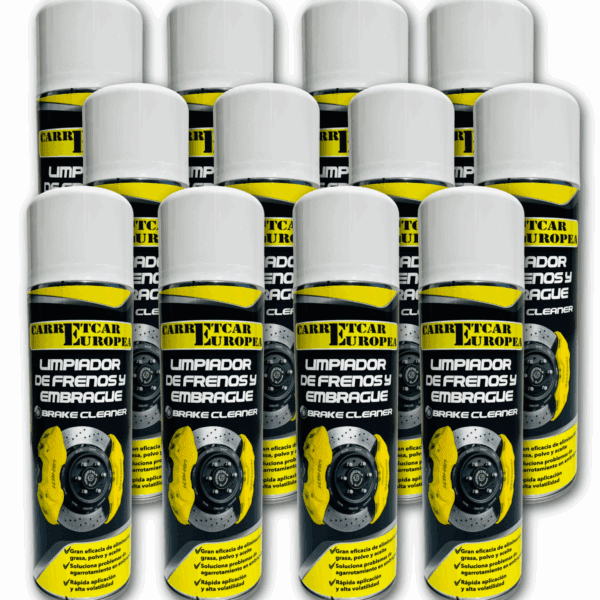 Limpiador de Frenos en Spray Carretcar Europea – Eliminación Profesional de Grasa, Aceite y Suciedad | 12 x 500ml de Alta Potencia para Coches, Motos, Bicicletas y Talleres  | OFERTA DE LANZAMIENTO